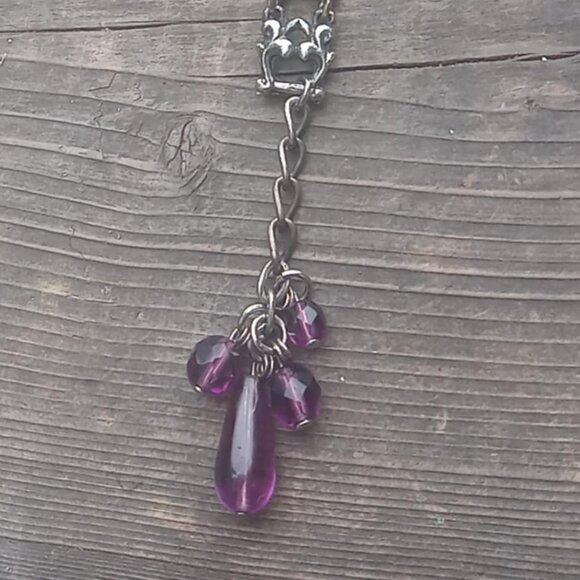 Antique Beidermier Panel Bracelet 1850-1900 .500silver & fuscia garnets ! Lovely - Picture 6 of 6